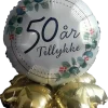 Folieballong på fot Ø35 cm - 50 år