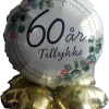 Folieballong på fot Ø35 cm - 60 år