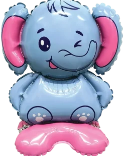 Folieballong på stativ 40 cm - Elefant