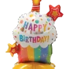 Folieballong på stativ 40 cm - ”Happy birthday” Cupcake