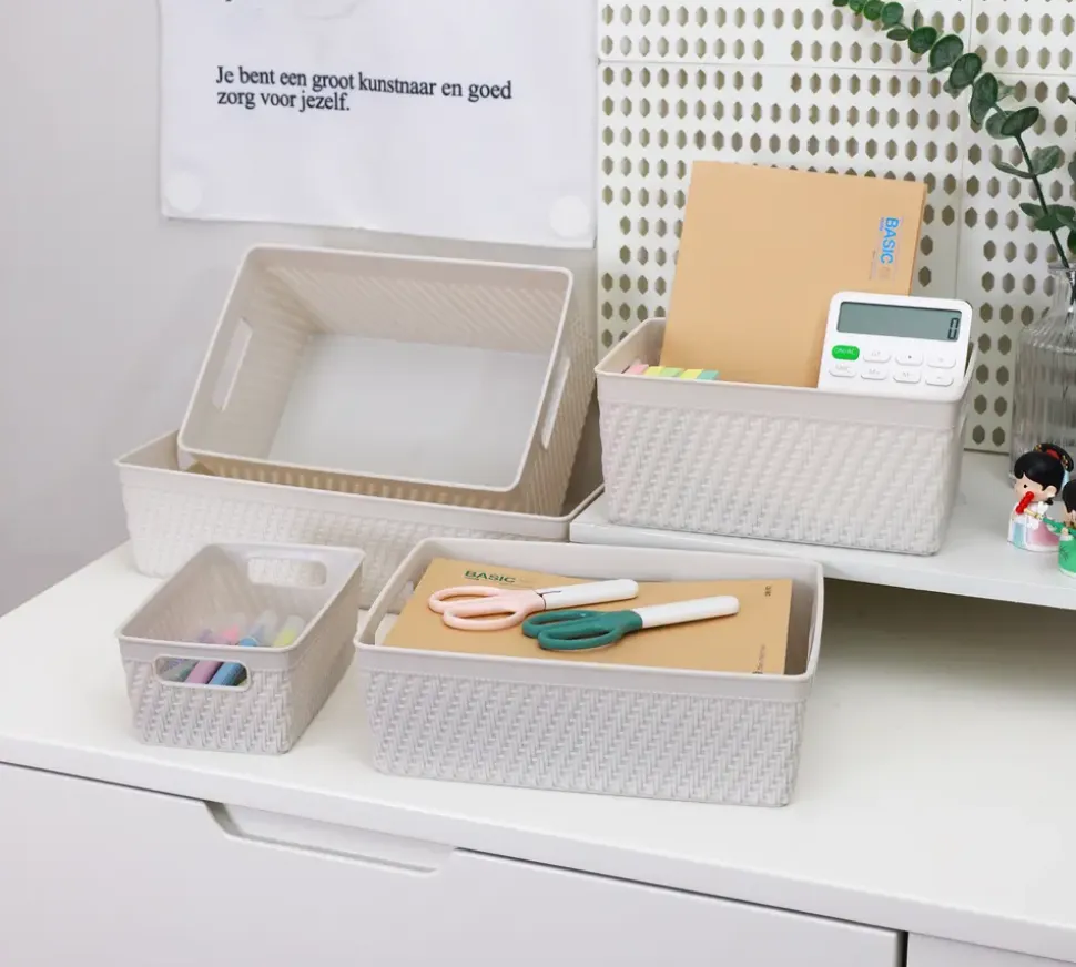 Förvaringskorg plast 24x10 grå