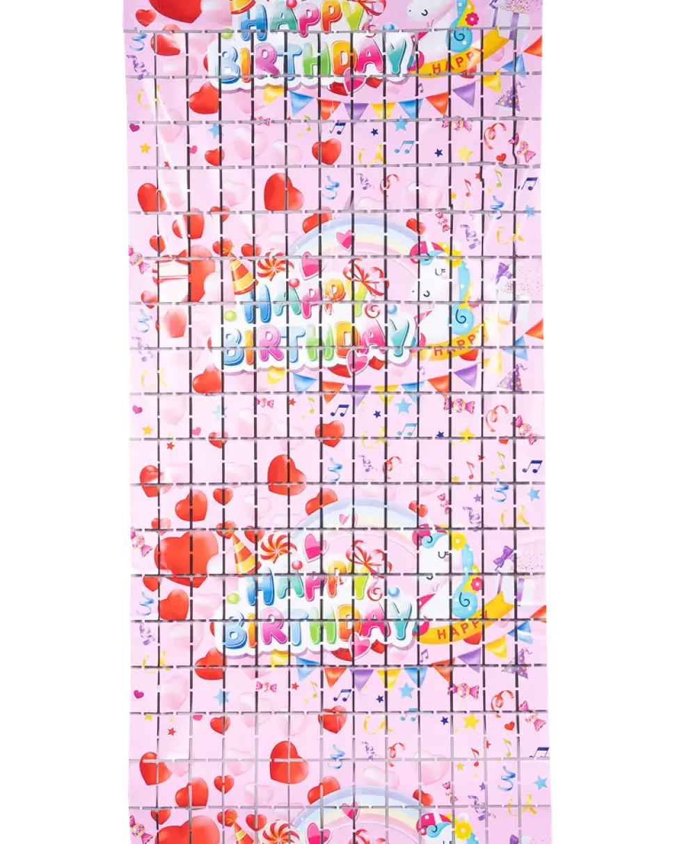 Glitterdraperi fyrkanter - rosa