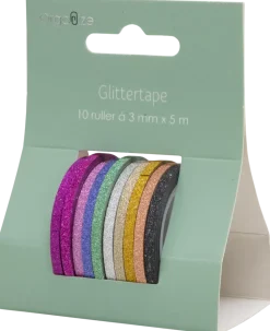 GLITTERTEJP 10 RULLAR 3MMX3,5M