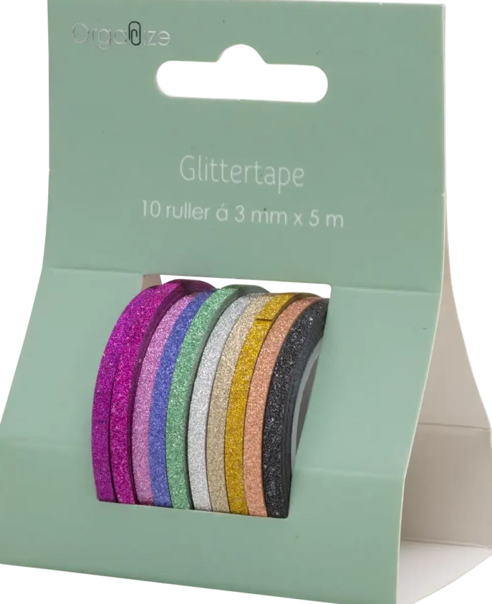 GLITTERTEJP 10 RULLAR 3MMX3,5M