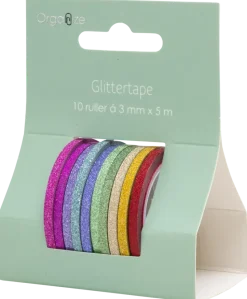 GLITTERTEJP 10 RULLAR 3MMX3,5M