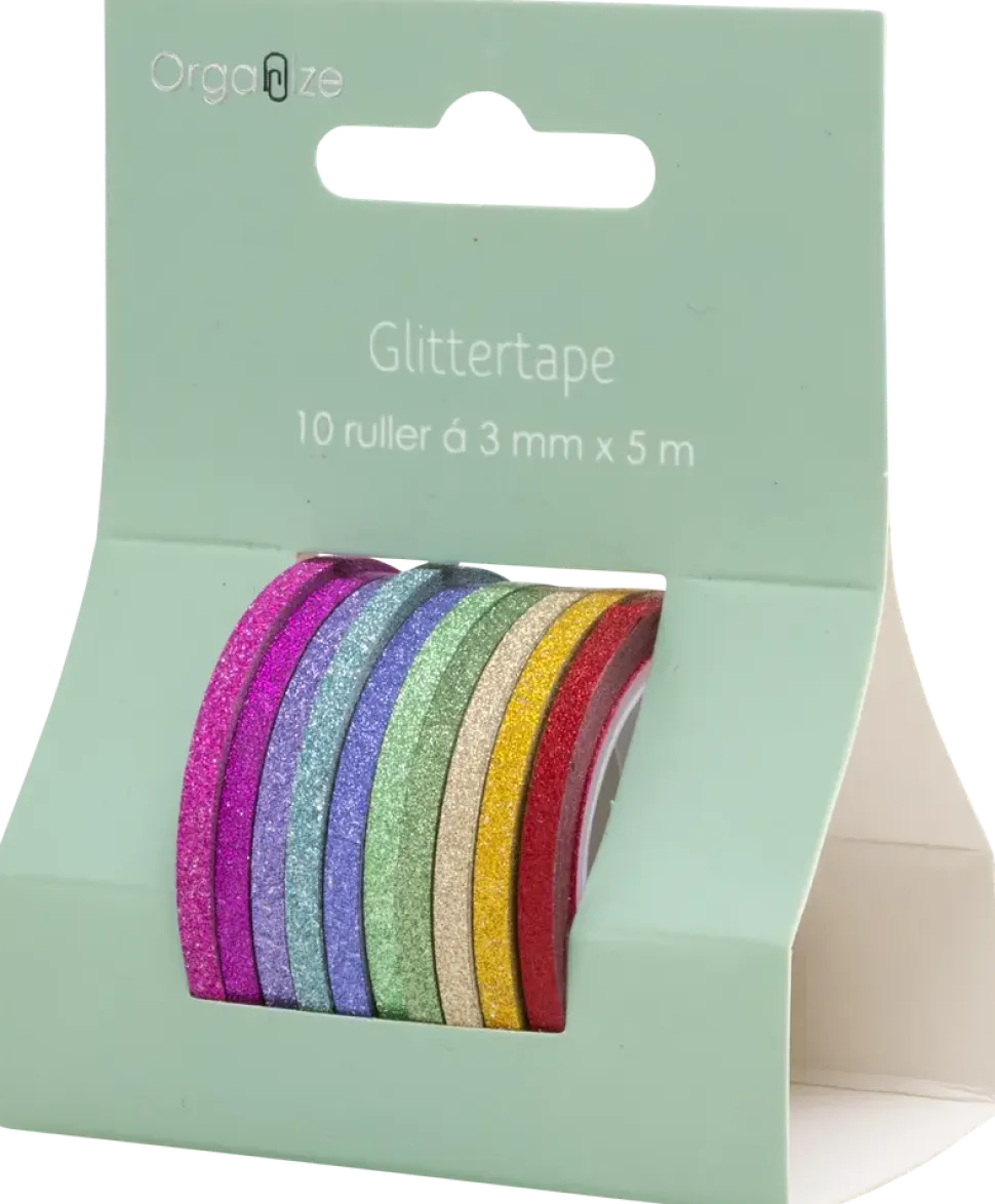 GLITTERTEJP 10 RULLAR 3MMX3,5M
