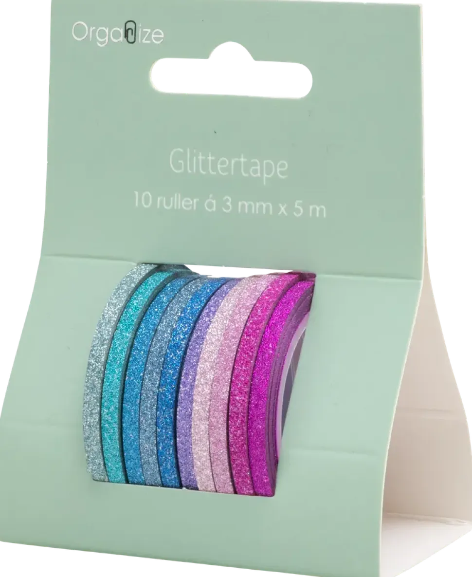 GLITTERTEJP 10 RULLAR 3MMX3,5M