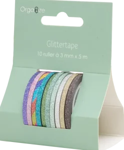 GLITTERTEJP 10 RULLAR 3MMX3,5M