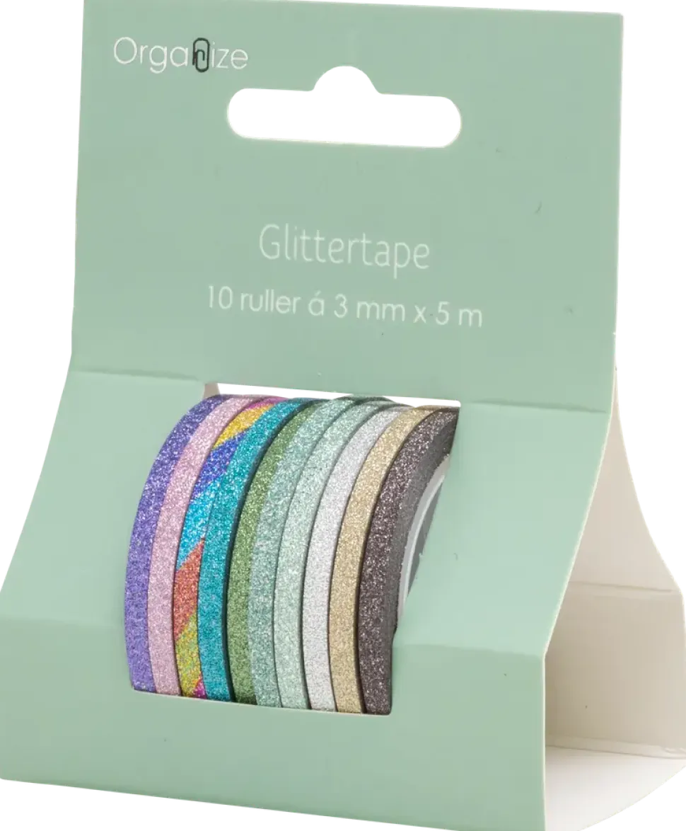 GLITTERTEJP 10 RULLAR 3MMX3,5M