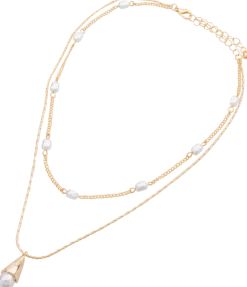 Halsband med pärlor - guld