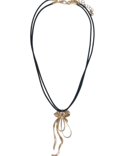 Halsband med rosett - svart och guld