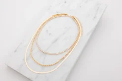 Halsband 3 st - guld