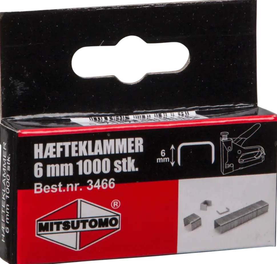 Häftklammer 6 mm 1000 st/pkt