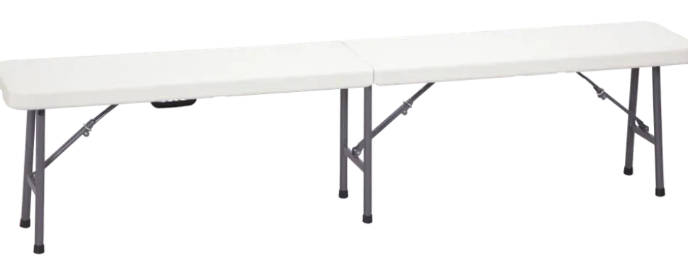 Hopfällbar bänk L. 180 cm - vit