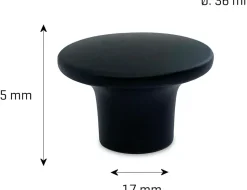 jasa Möbelknopp Kreta Ø37 mm svart
