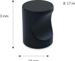 jasa Möbelknopp Spa Ø17 mm - mattsvart