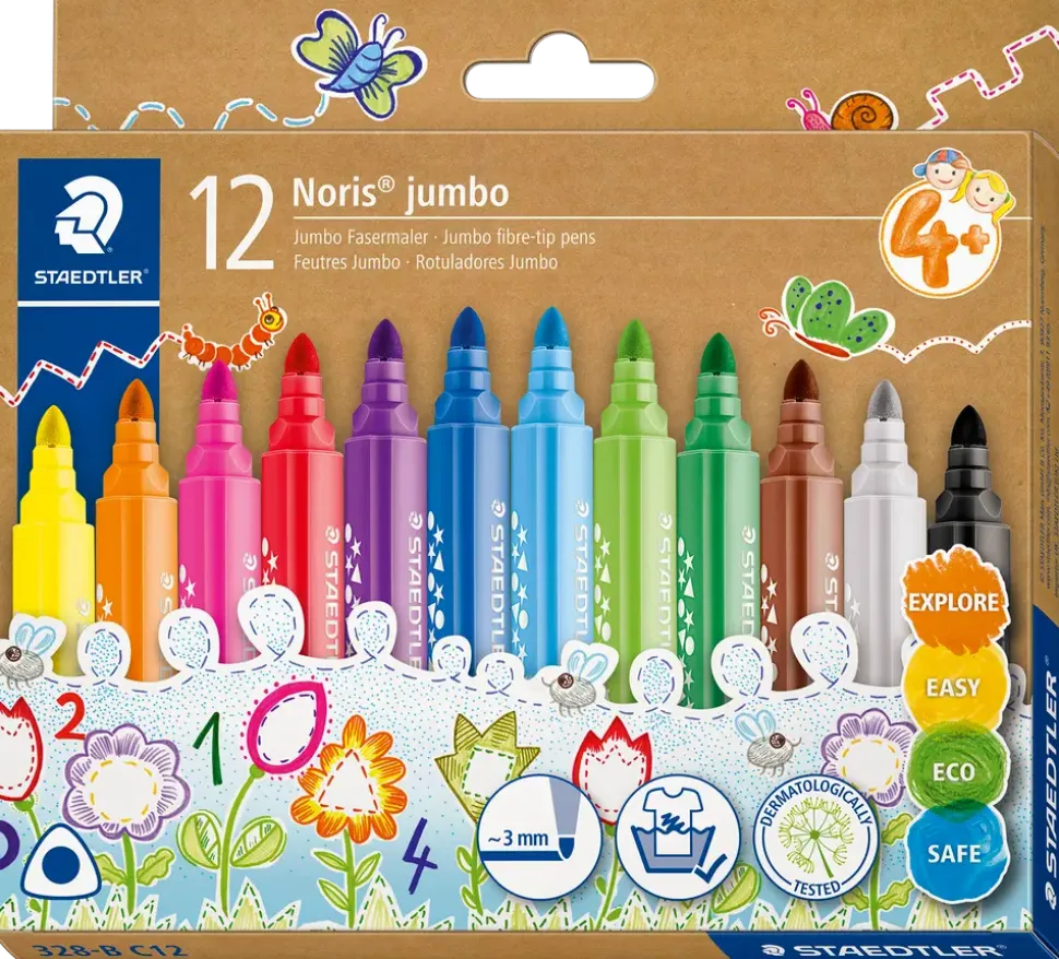 Jumbo tuschpennor 12-pack