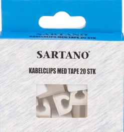 Kabelclips med tejp 20-pack