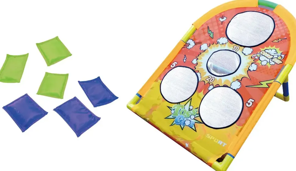 Kastspel med sandsäckar