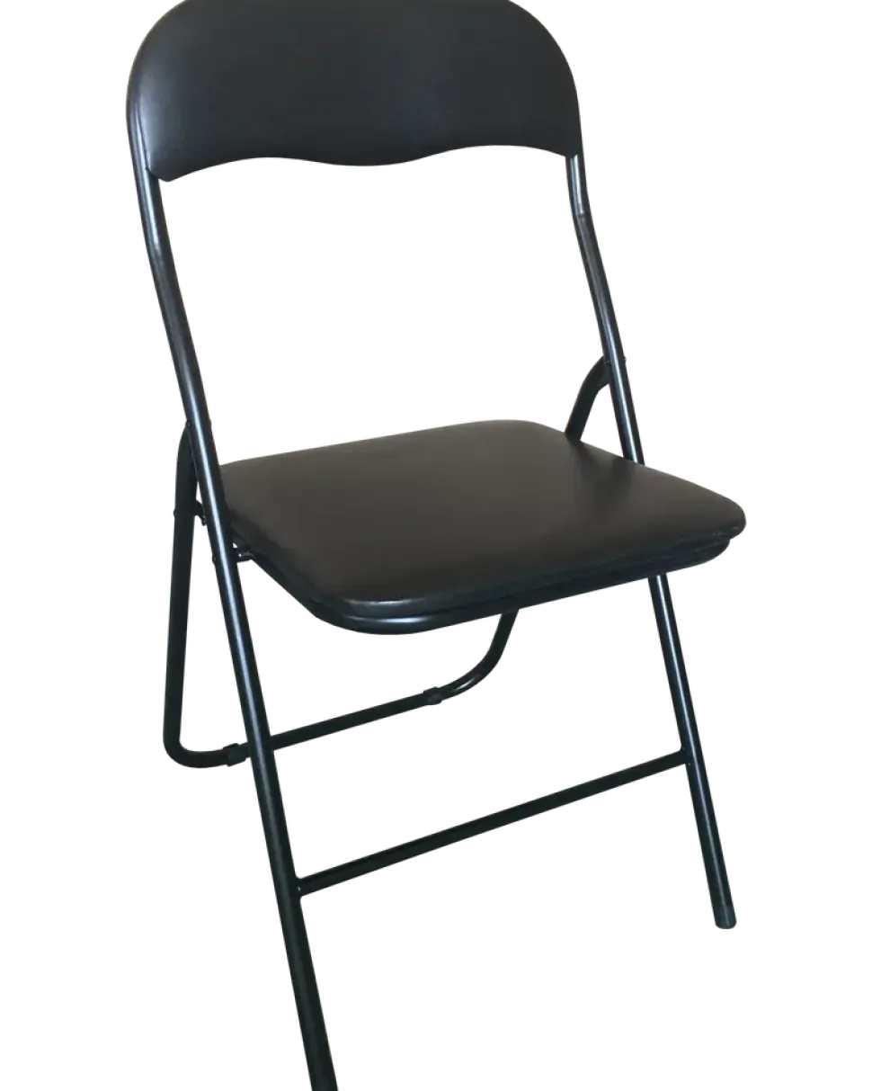 Klappstol svart PVC
