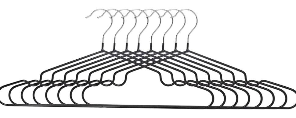 Klädhängare metall svart 8-pack