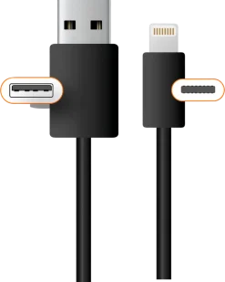 LADDKABEL LIGHTNING 0,5M SVART