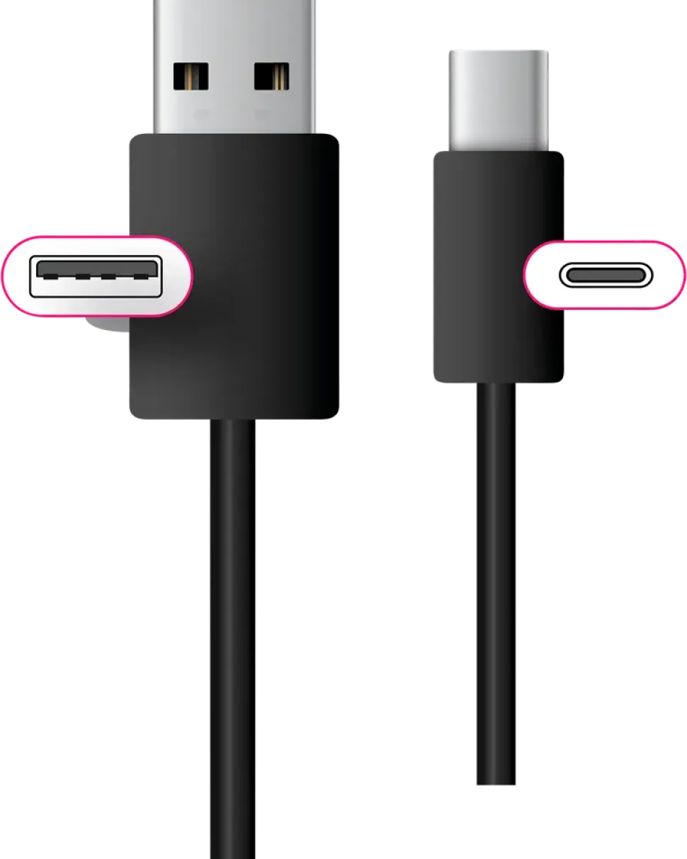 LADDKABEL USB-C 0,5M SVART