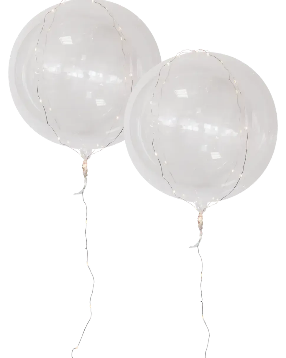 LED-ballong klar Ø50 cm 2-pack