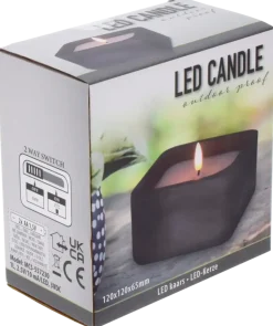 LED-ljus i kruka - svart