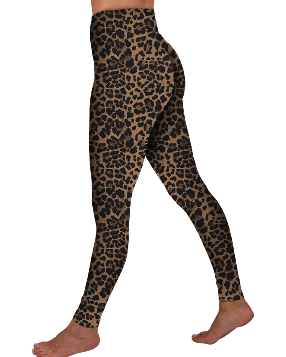 Leggings med hög midja leopard