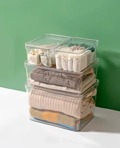 Lock L förvaringslåda klar plast