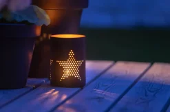 Lykta 14 cm - svart och guld