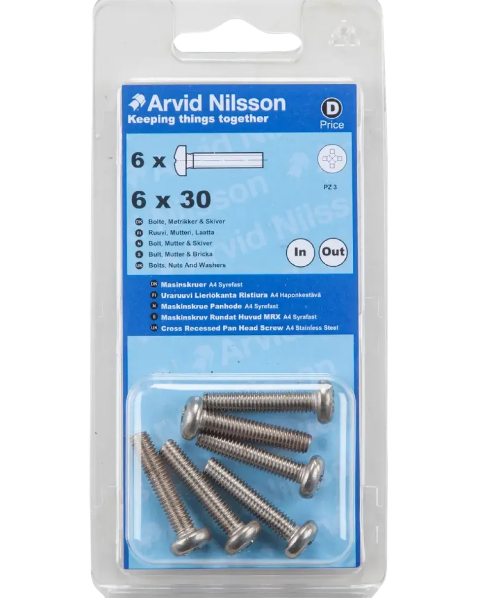 MASKINSKRUV A4 PH M6X30 6 ST