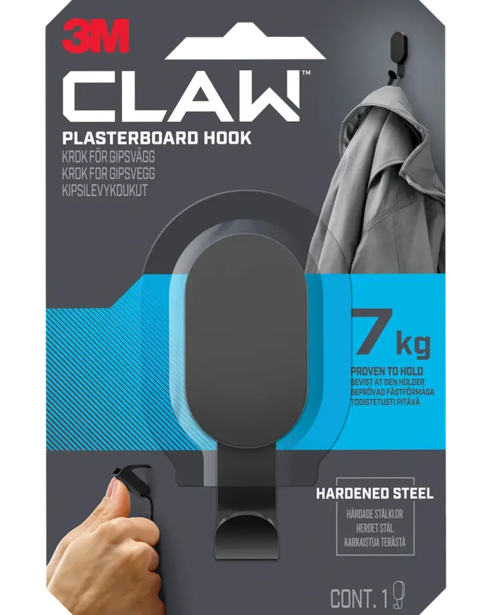 3M™ CLAW™ Drywall Hook Svart - 7 kg