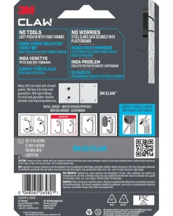 3M™ CLAW™ Drywall Hook Svart - 7 kg