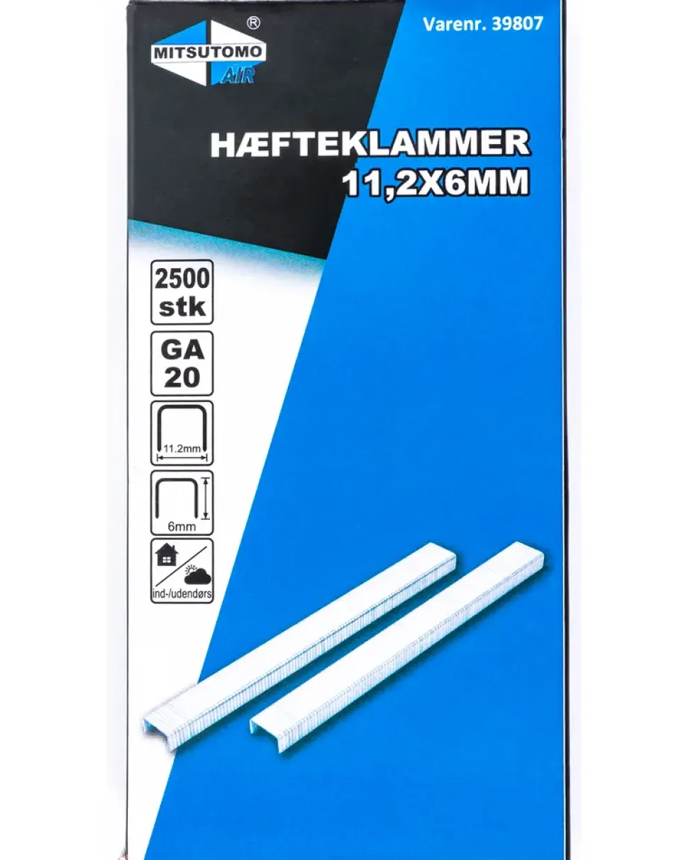 Mitsutomo Air häftklammer 11,2 x 6 mm 2500 stk.