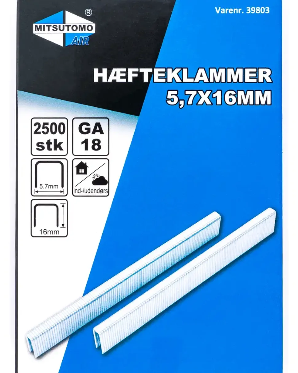 Mitsutomo Air häftklamrar 5,7 x 16 mm 2500 st.