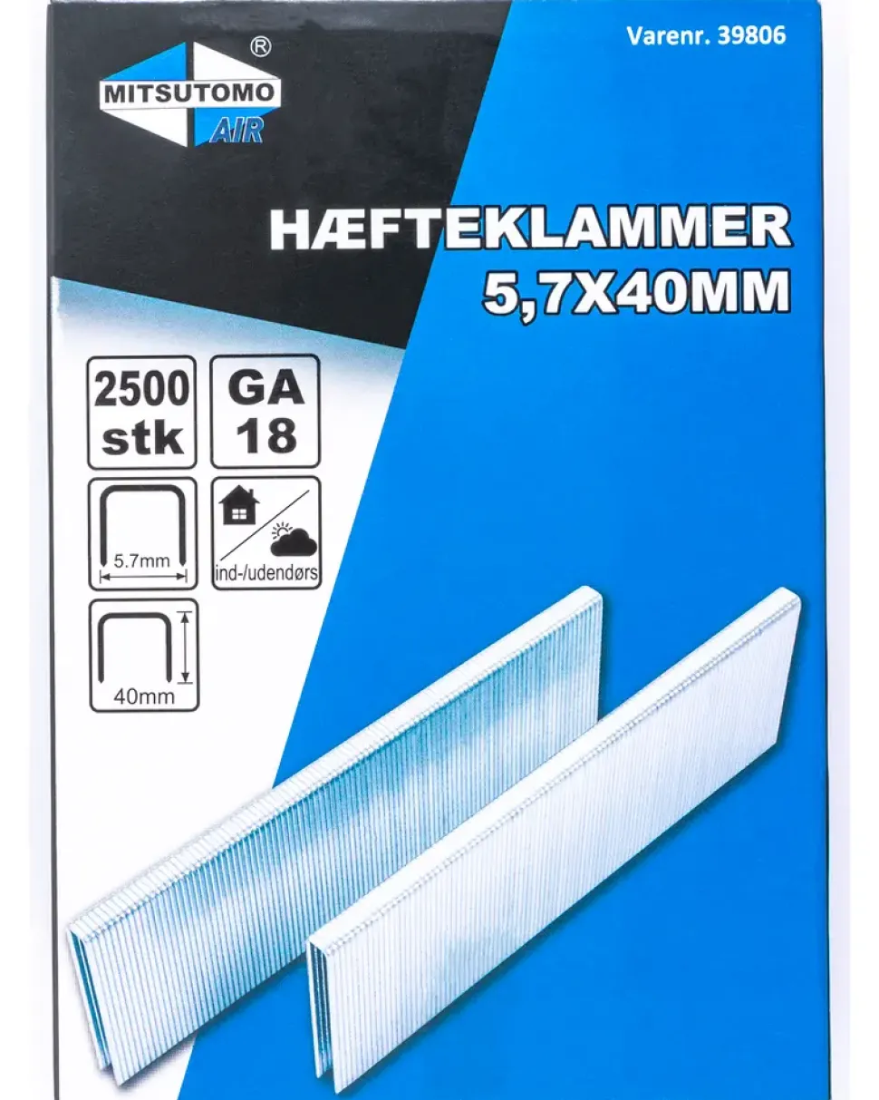 Mitsutomo Air häftklamrar 5,7 x 40 mm 2500 st.