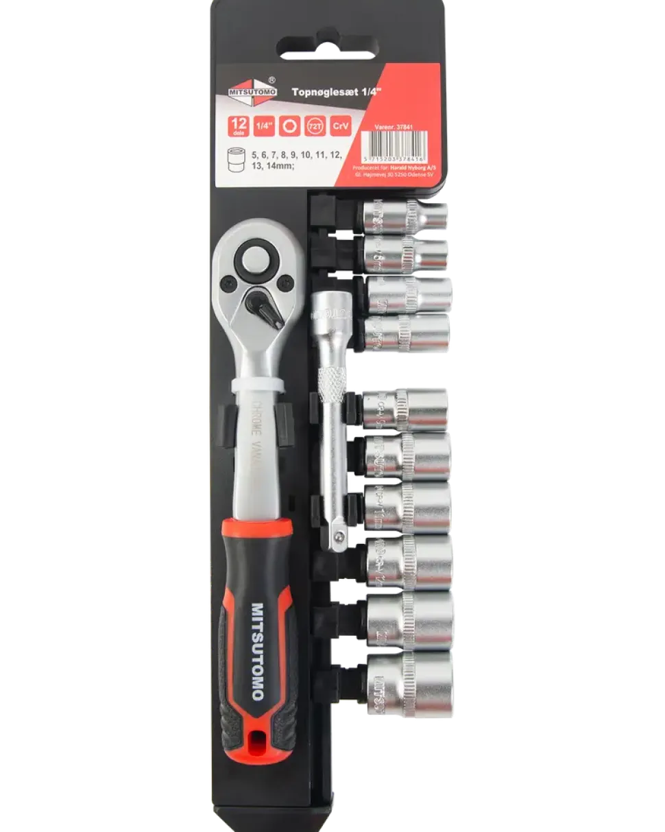 Mitsutomo hylsnyckelsats 1/4” - 12 delar