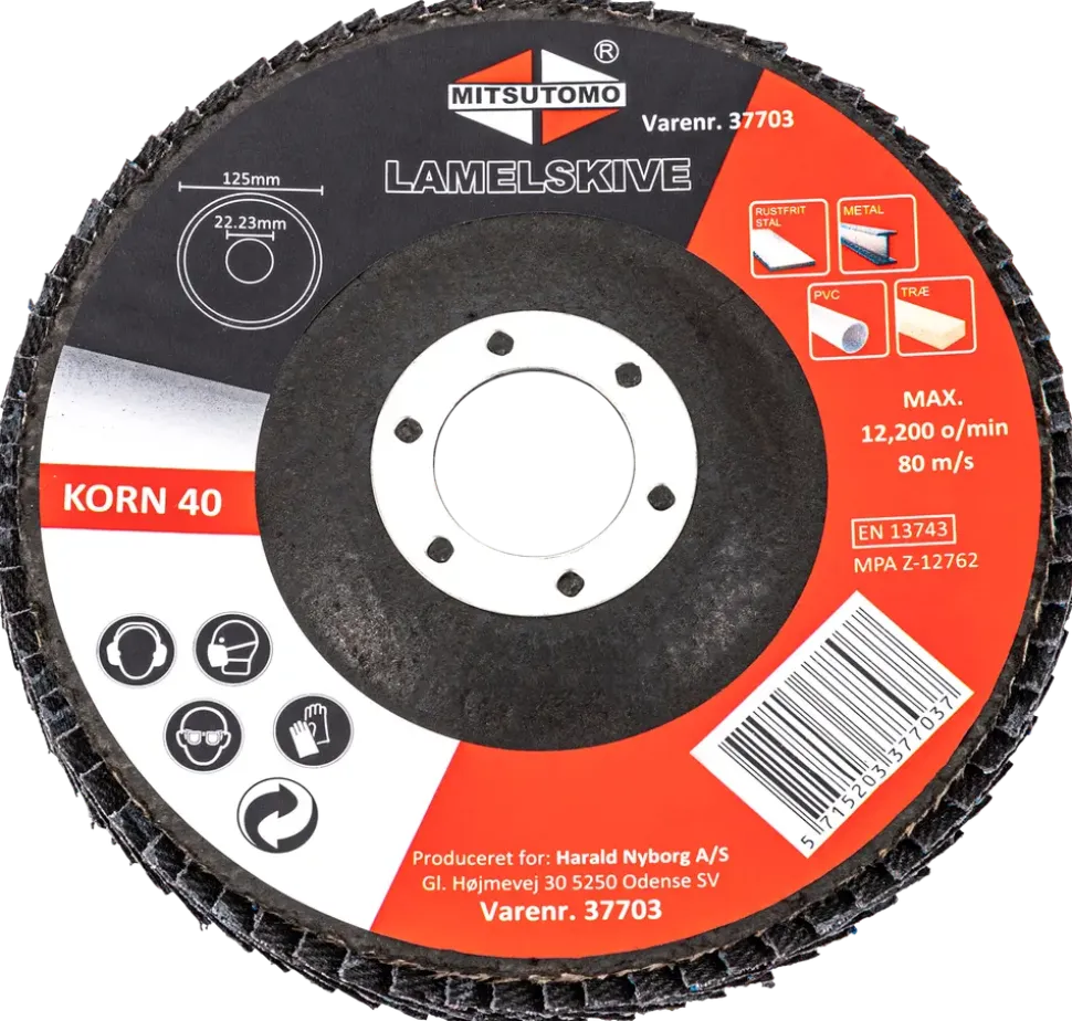 Mitsutomo lamellslipskiva K40 125 mm