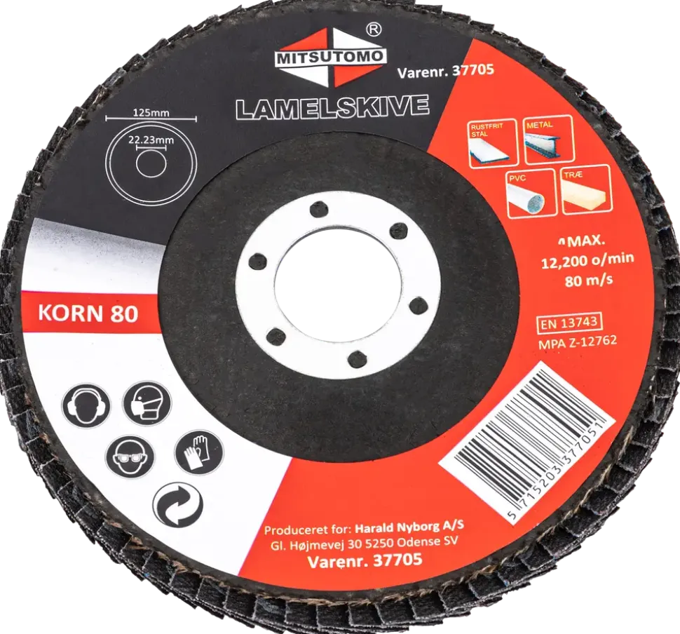 Mitsutomo lamellslipskiva K80 125 mm