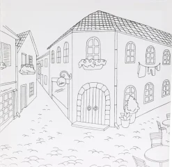 Målarduk med motiv och målarset