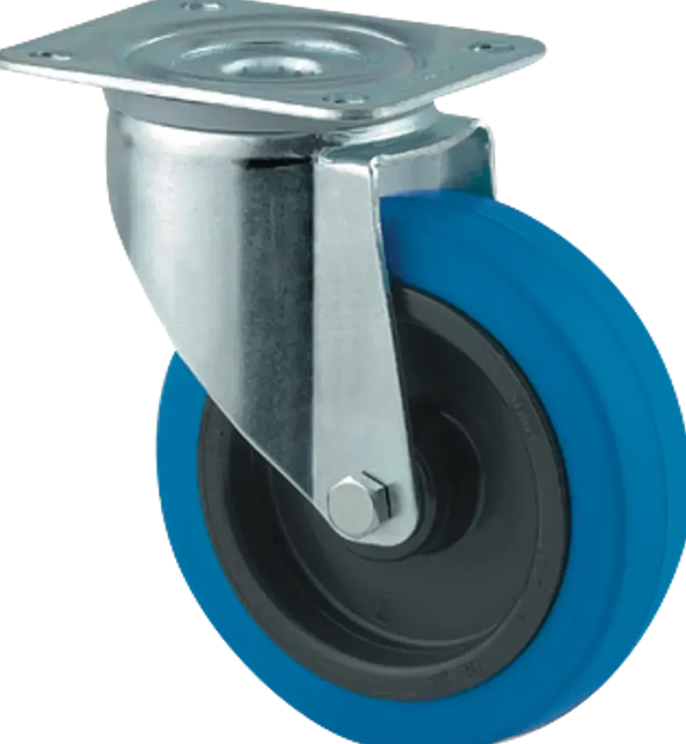 100 mm gummihjul vridbart