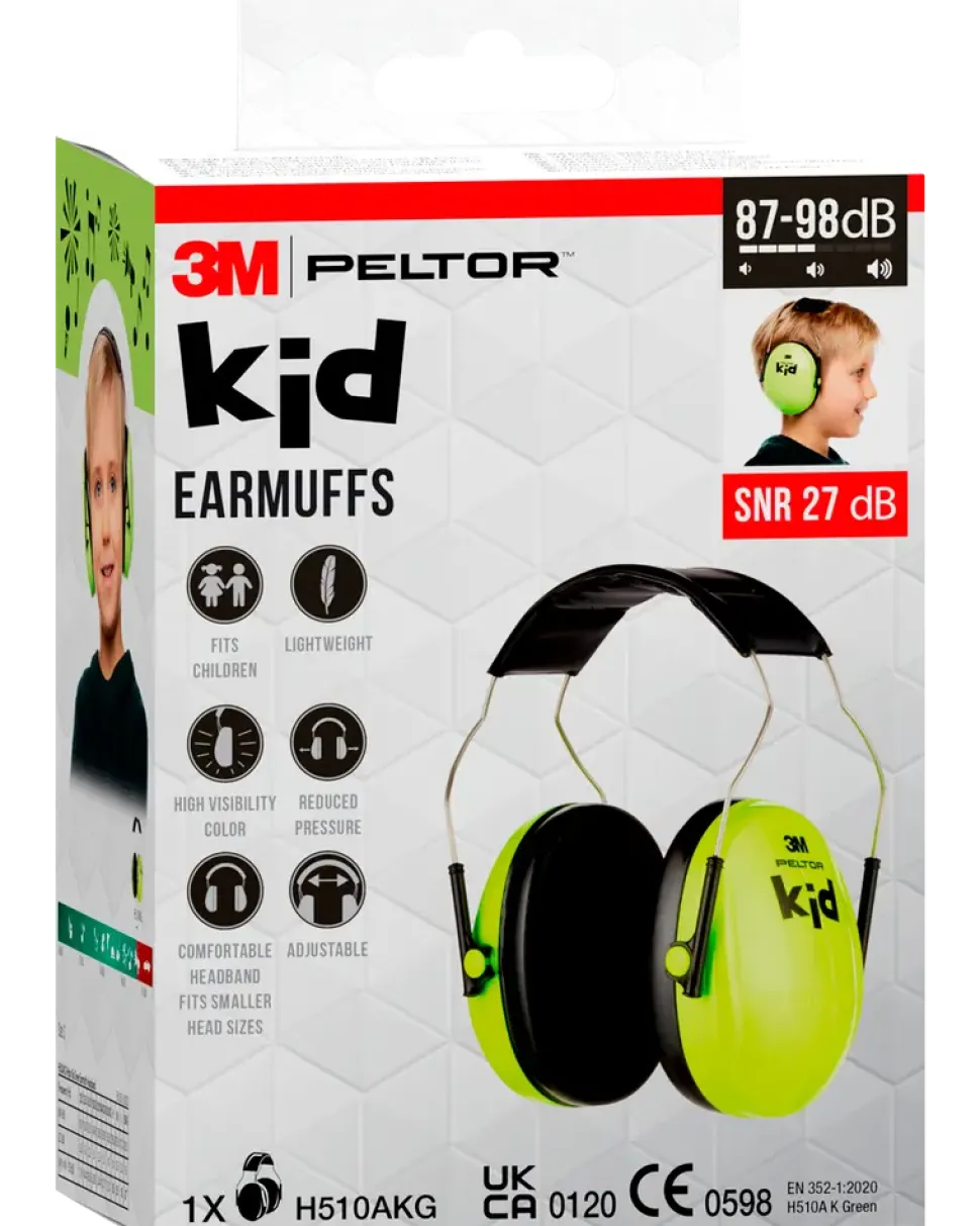3M™ PELTOR™ Hörselskydd för barn – Neongrön
