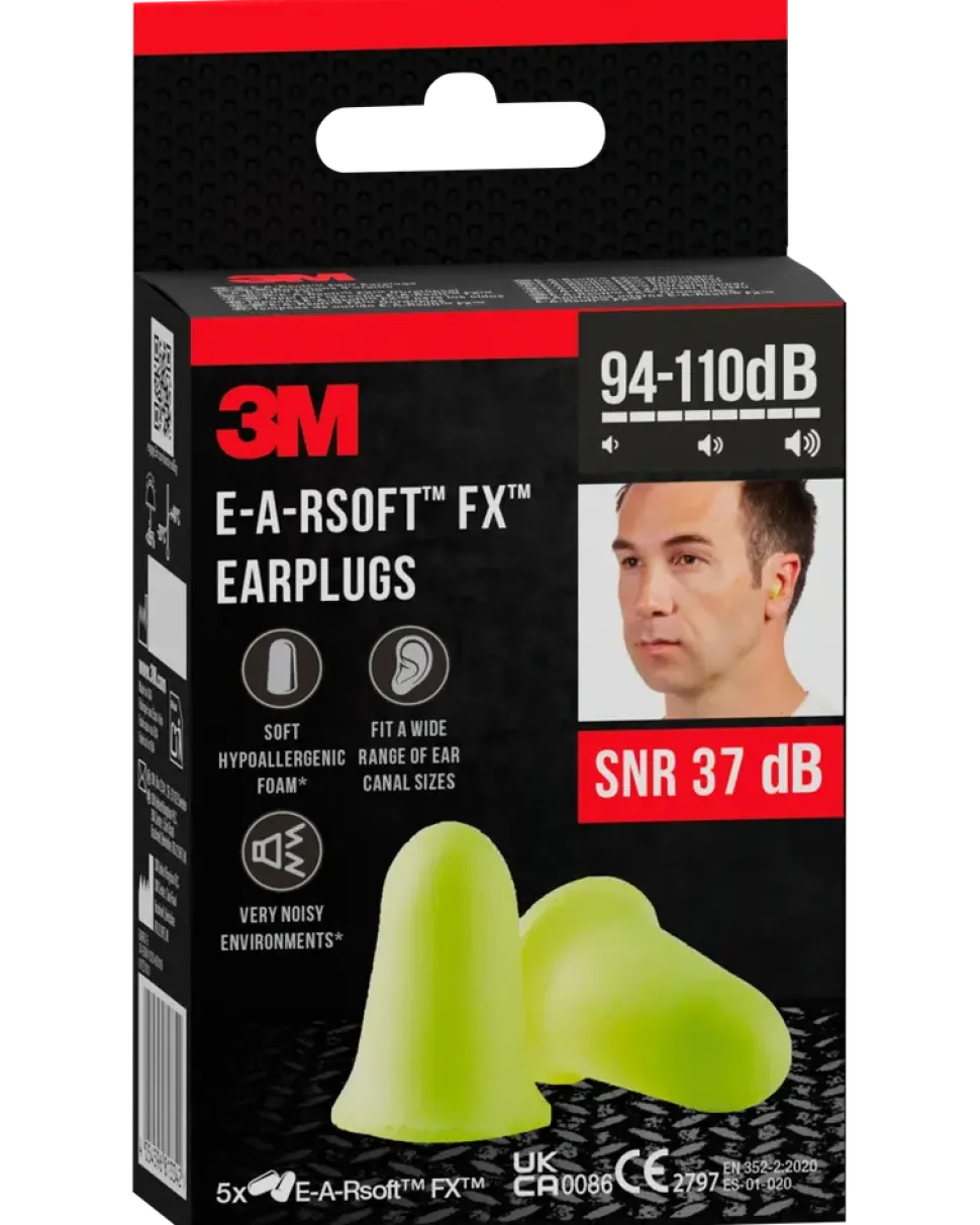 3M™ Öronproppar E-A-Rsoft™ FX™ gula – 5-pack