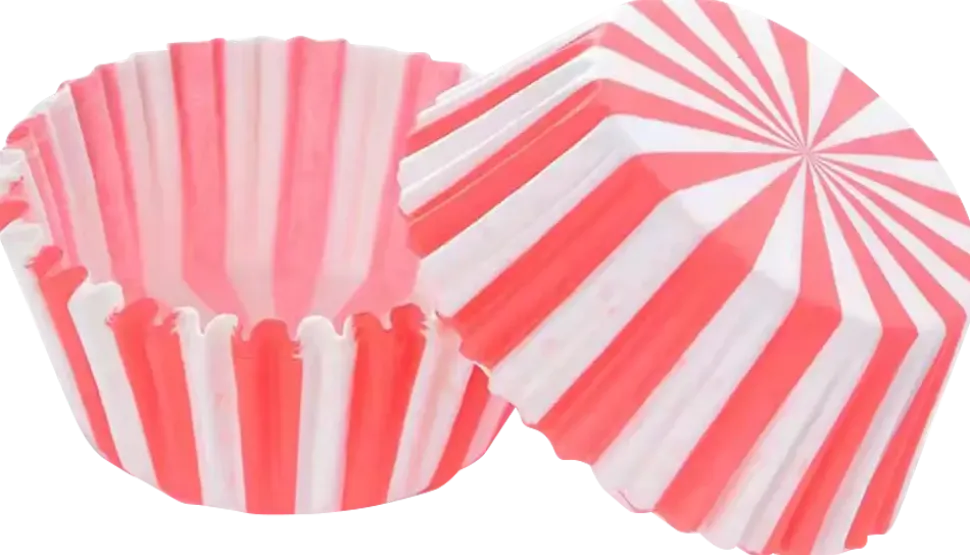 Muffinsform papper röd/vit 100-pack