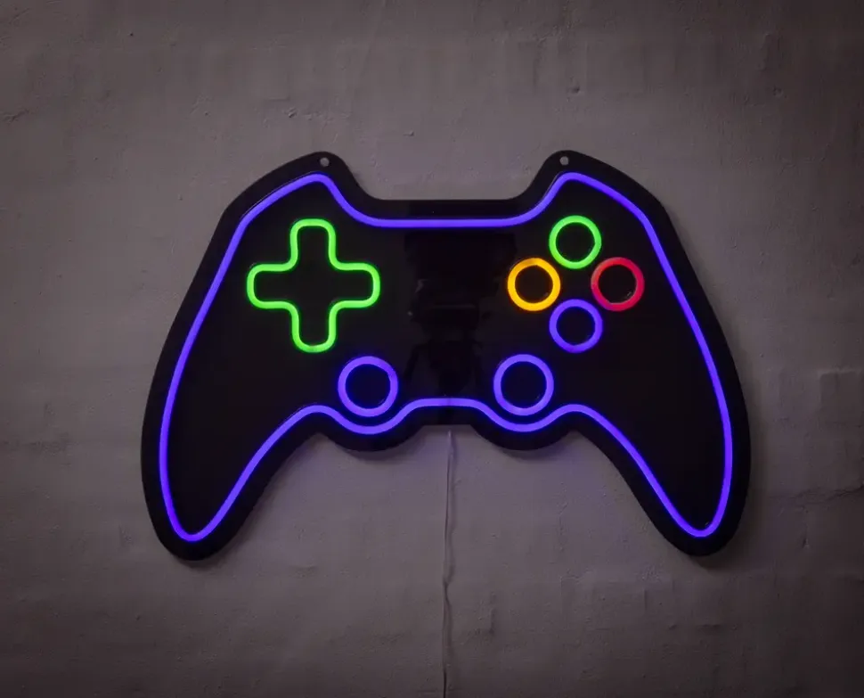 Neonskylt Gamepad H. 40 x B 60 cm