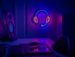 Neonskylt headset H. 28 x B. 28 cm