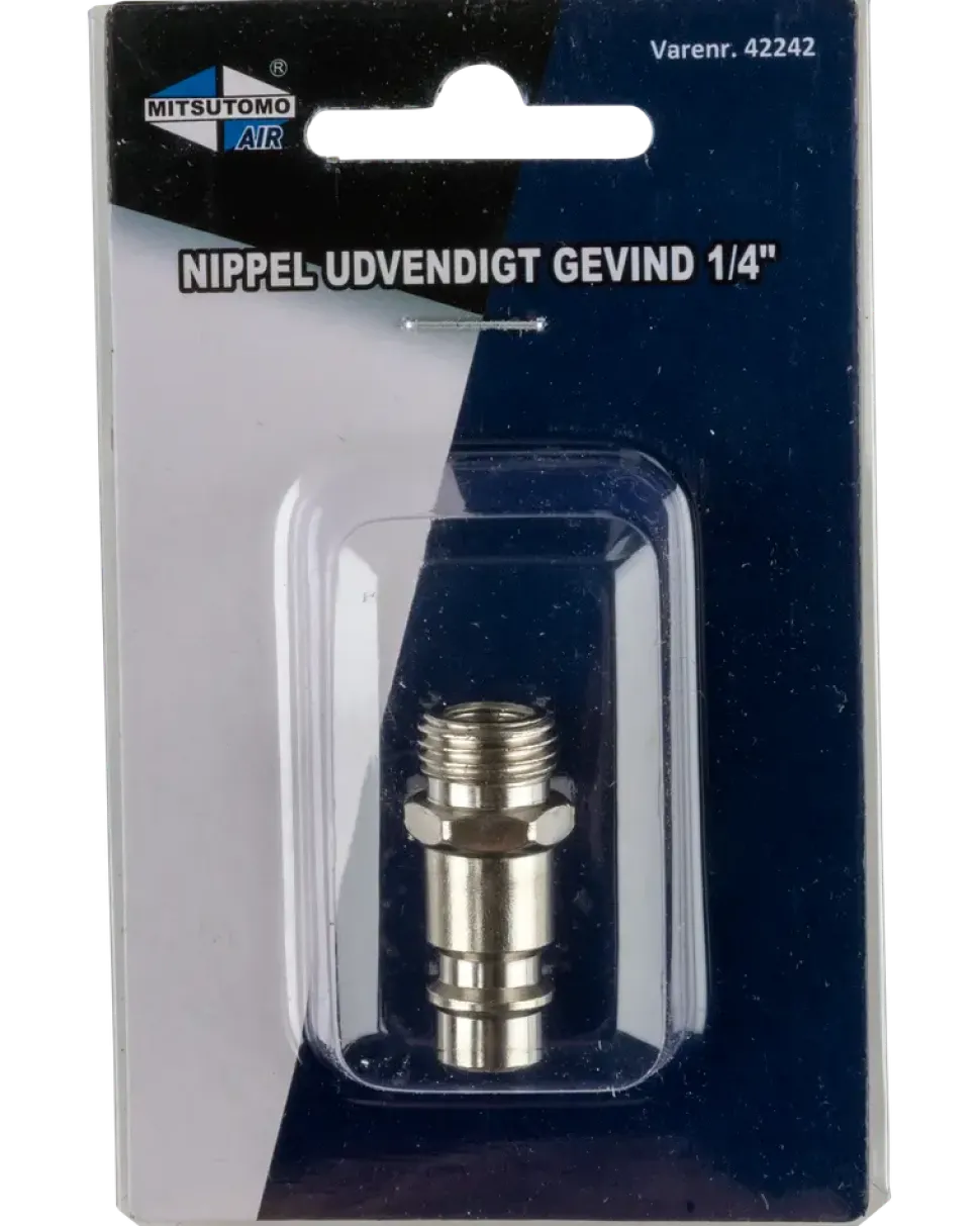 Nippel med utvändig gänga 1/4"