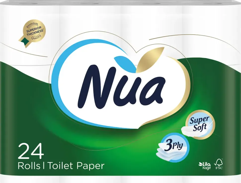 NUA Toalettpapper 3-lagers - 24 rullar